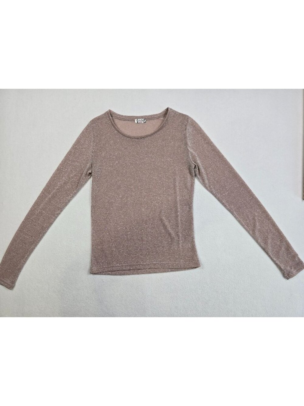 Free People Intimately Small Shimmery Glitter Long Sleeve Top Sheer